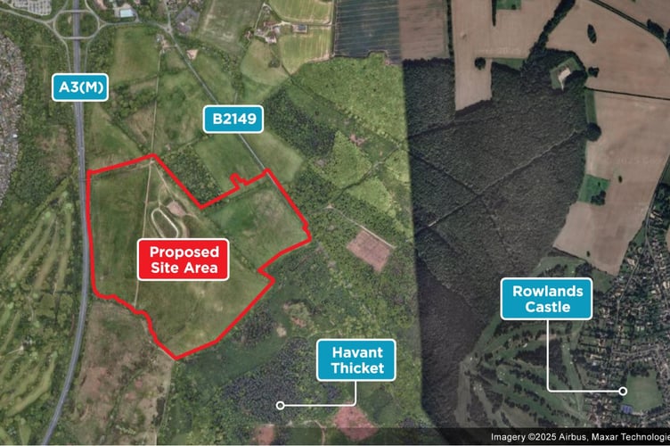 Land East of Horndean Southern Expansion. Site plan for the proposals.