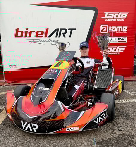 Noah Wolfe was crowned the youngest KZ2 Motorsport UK ‘O’ Plate Champion winner (Photo: Martyn Pass PR)