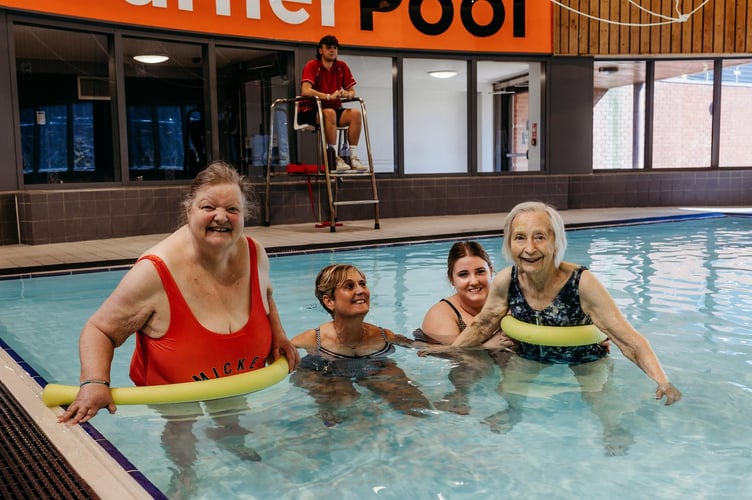 Left to right: Jean Hill, Pear Tree Court team members Jane Haynes and Eilish Bowles, and Hilda Reynolds at Mountbatten Centre