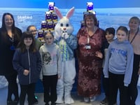 Bluebird Care's Easter surprise delights pupils at a school in Bordon