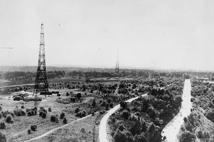 The “GEE” masts at RAF Hindhead that led to the tragic crash