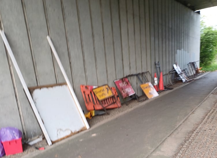 A3 Road Signs Litter Petersfield