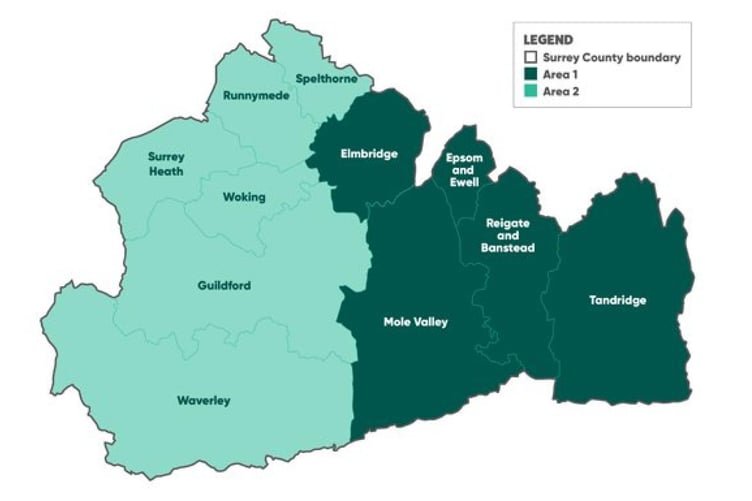 Surrey County Council's proposal for two unitary authorities