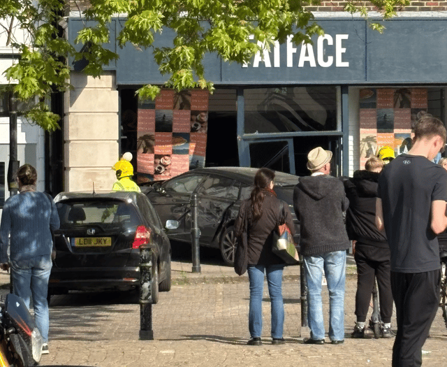 Car crashes into Petersfield shop front