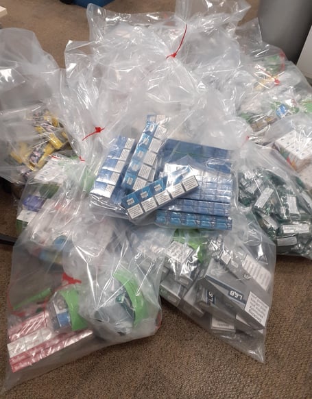 Illegal vapes seized by Hampshire County Council.