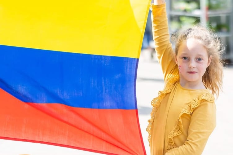 IMC Colombian flag Rams Walk Petersfield