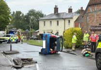 Woman "de-arrested" following car flip in Petersfield - but police await test results