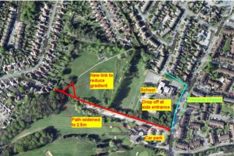 Proposed shared path at Gauntlett Park, Waterlooville.