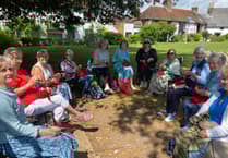 Knitting and nattering in the great outdoors as Petersfield Poppy Project goes global