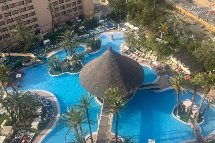 The view from Becca Farley's hotel room in Benidorm.
