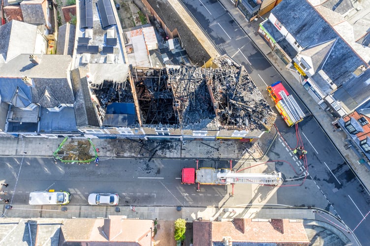 Lavant Street Fire aerial view