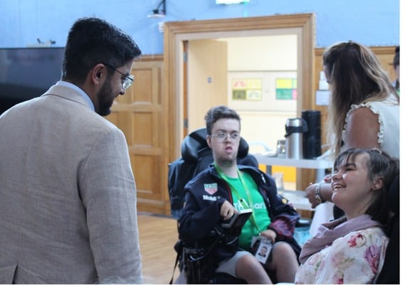 Cllr Adeel Shah with student governor Is in the Bradbury Learning Centre, Treloar's, Holybourne, July 8th 2025.
