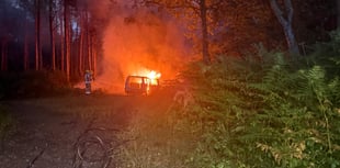Car set alight in woodland near Bordon amid severe fire risk