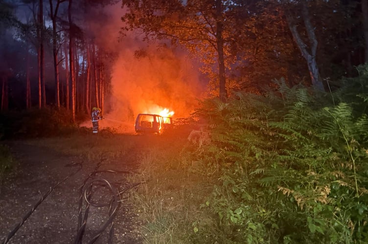 Bordon Stolen Car Fire Longmoor