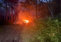 Disbelief as car set alight in woodland near Bordon amid severe fire risk