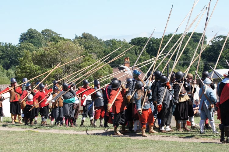 The Lord Hoptons Regiment masterfully handle their pikes.