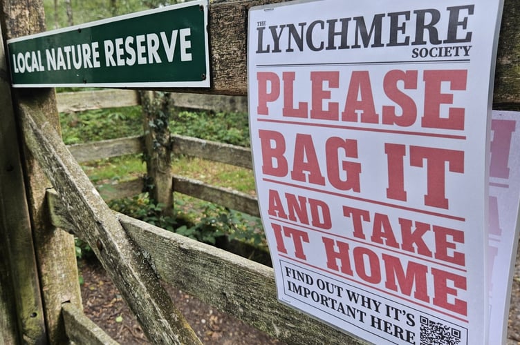 ‘Bag it and Bin it’ signs around Lynchmere Common aim to deter the increasing problem of dog poo bags being littered.
