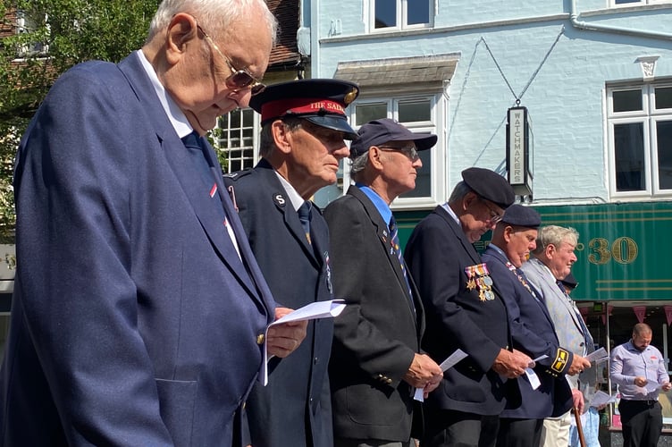 PP VJ Day 80 Heads Bowed