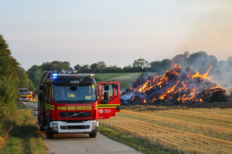 Idsworth farmland fire