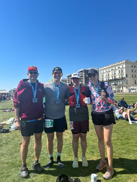 Ivan Chunnett, Harry May, James Fabian and Lizzie May at the Run to the Sea 50km