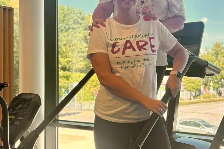 Alana and her sister at the Everest Stairmaster Challenge