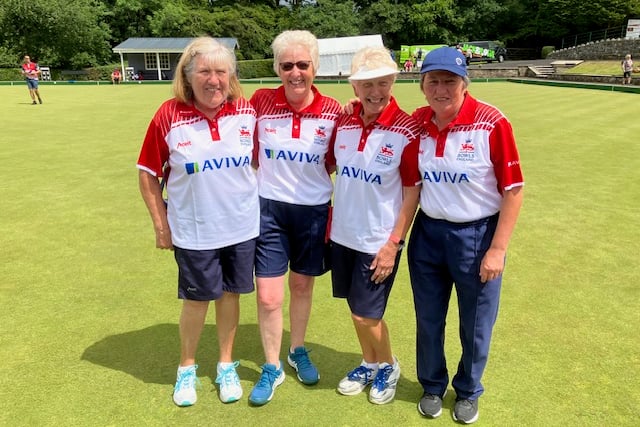 Four ladies from Alton Social Bowling Club represented England