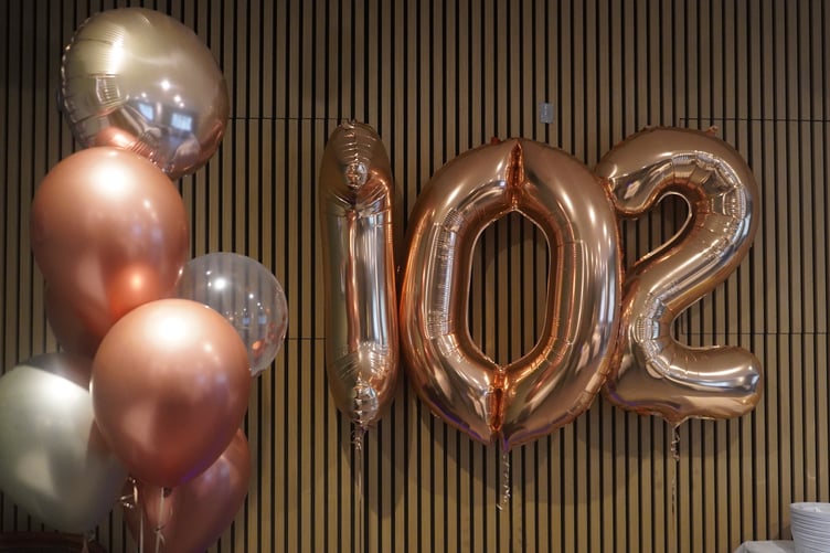 Balloons at Connie Murphy's 102nd Birthday