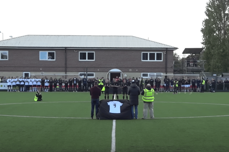 Billy Vigar minute's applause, Chichester City v Farnham Town, Oaklands Park, October 4th 2025.