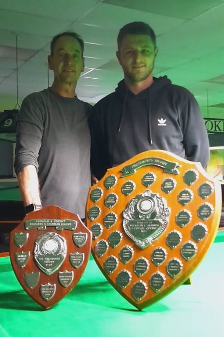 Russell Wishart (left) made a break of 61 for Milford