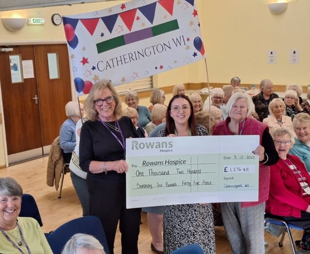 Cheque out this donation to The Rowans from Catherington WI