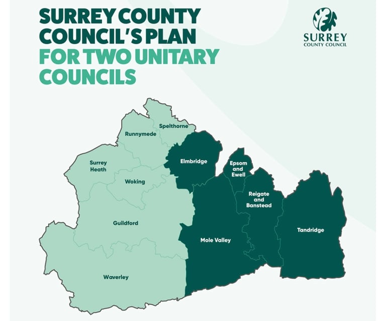Surrey County Council's plans for two unitary councils.