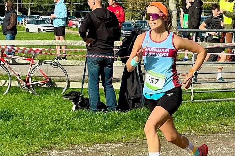 Gemma Whitehouse in full flight at the New Forest ten-mile race