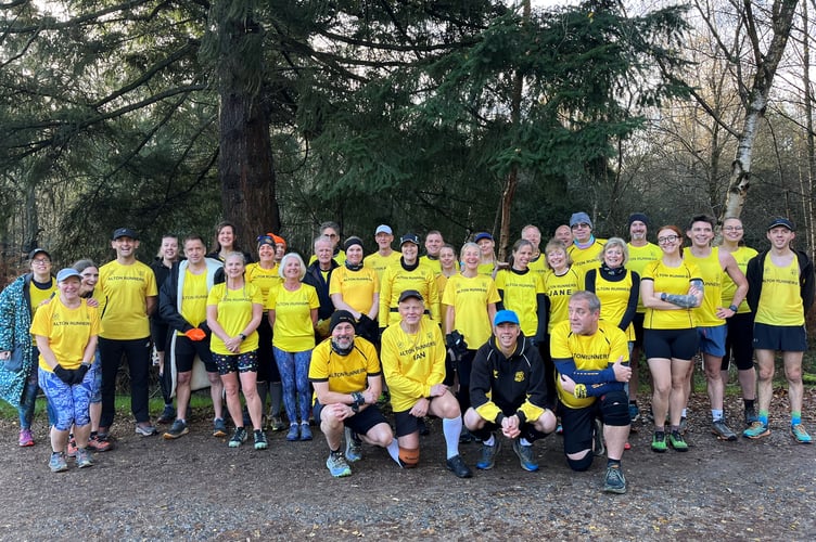 Alton Runners line up for a team photo at the Alice Holt cross country