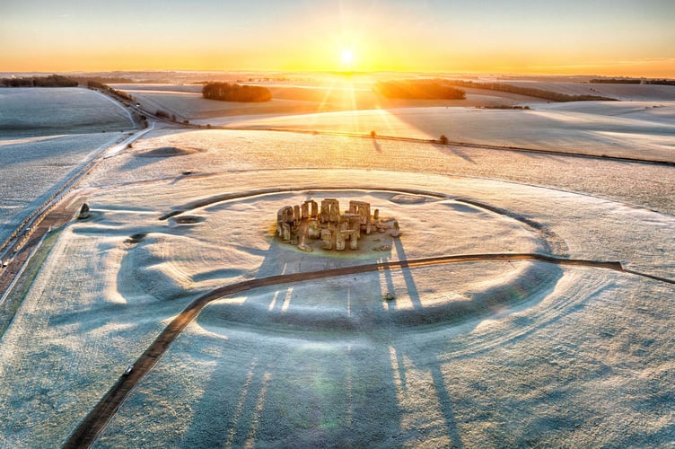 PICTURES OF THE YEAR 2025 - THE BEST OF THE BIIG LADDER:
MORNING HAS BROKEN - STONEHENGE: A hard frost turns Stonehenge white at dawn in Wiltshire this morning (Friday). as the south of England shivered in temperatures of -3ºC . Parts of England are expected to get several inches of snow on Saturday Evening as the cold snap continues into next week. Phototograph By Chris Gorman / Big Ladder. 3rd Jan 2025.