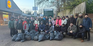 Bags of enthusiasm for New Year's Day community clean-up in Bordon