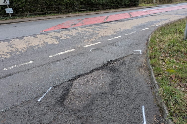 Potholes on the A325