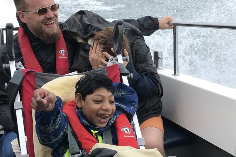 Some children enjoying a Wet Wheels boat trip