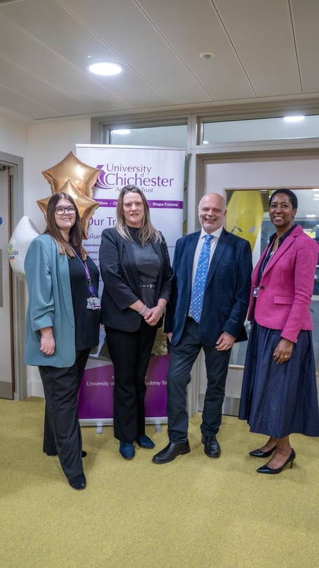 From left, headteacher Jennifer Thornton, Cllr Roz Chadd, Cllr Steve Forster, and Jennese Alosie, at the official opening of Newlands Primary Academy near Waterlooville.
