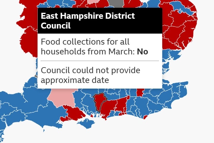 East Hampshire District Council missing the government waste deadline.
