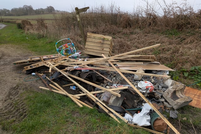 Fly-tippers strike again as pile dumped on road near Selborne