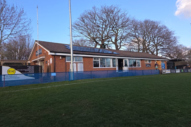 Clubhouse, Petersfield Town FC, Love Lane, March 2026.