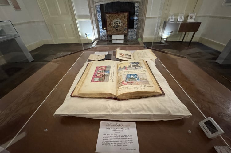 A display at the HomeMade Histories exhibition at Chawton House.