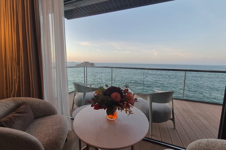 A seaview room at the Oceania Hotel offers panoramic views over Saint-Malo and its islands.