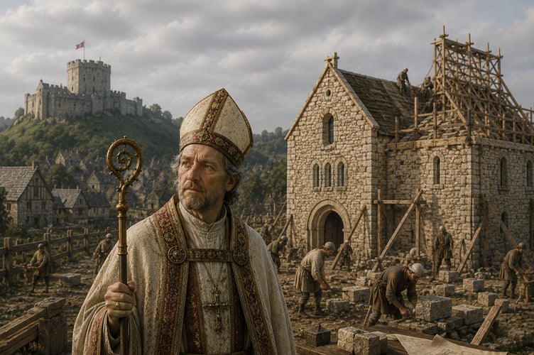 An AI-generated impression of Henry of Blois in medieval Farnham.