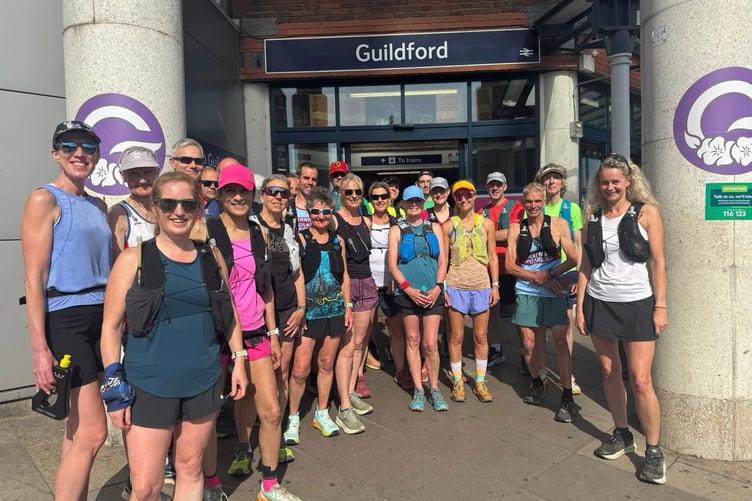 Farnham Runners ready to run back to Farnham along the North Downs Way
