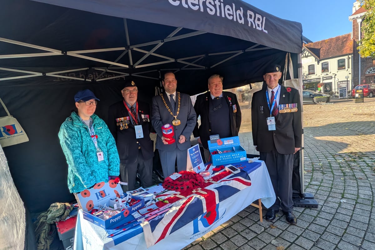 Mayor sees red as Petersfield RBL launches town's Poppy Appeal