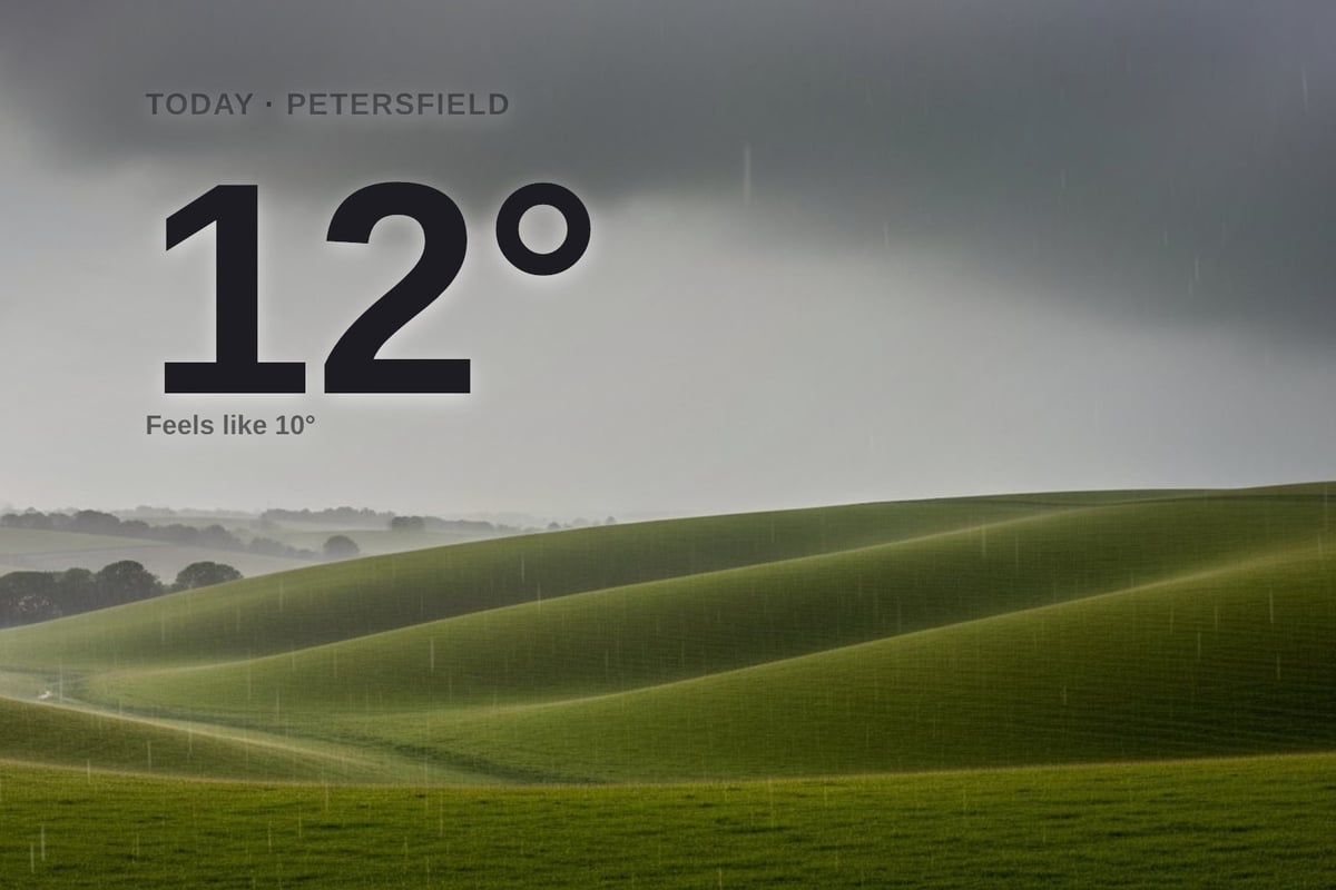 Petersfield weather: heavy rain Friday with rain expected and a high of 12°C