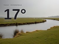 Petersfield: cloudy day, high of 16°C