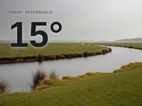Petersfield: cloudy day, high of 15°C