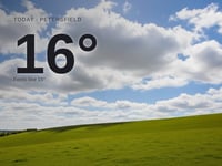 Petersfield: partly cloudy day, high of 15°C
